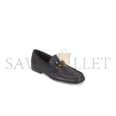 FERRAGAMO GRANDIOSO BLACK PEBBLED LEATHER BIT LOAFER 502999 FERRAGAMO GRANDIOSO BLACK PEBBLED LEATHER BIT LOAFER 502999